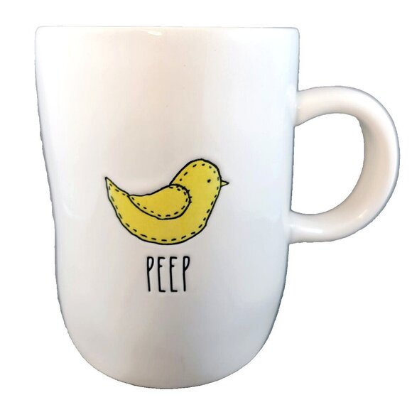 Mug Peep Rae Dunn With Yellow Chick Cup Tea Artisan Collection Easter White Blac - Picture 1 of 10